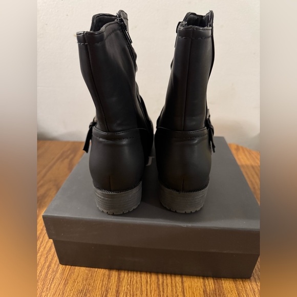 VJH confort Women's Mid Calf Boots, Comfort Buckle Slouchy Booties w/Side Zipper - Picture 5 of 13